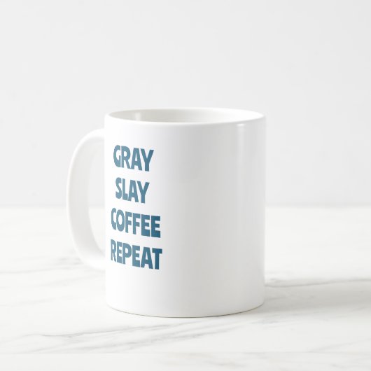 GRAY SLAY COFFEE REPEAT KAFFEETASSE (Vorderseite Links)