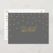 Gray & Small Gold Confetti UAWG Wedding Postcard Einladungspostkarte (Vorne/Hinten)