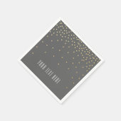 Gray & Small Gold Foil Confetti Wedkins Serviette (Ecke)