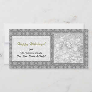 Gray Snowflake Holiday Foto Cards Feiertagskarte