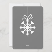 Gray Snowflake Ornamente FotoCollage Feiertagskarte (Rückseite)