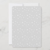 Gray Snowflakes Baby seine kalte Außendusche Einladung (Rückseite)