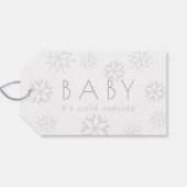Gray Snowflakes Baby seine kalte Außenwelt Danke Geschenkanhänger (Rückseite Horizontal)