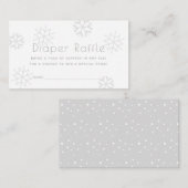 Gray Snowflakes Baby Showdusche Windeln Raffle Tic Begleitkarte (Vorne/Hinten)