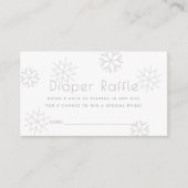 Gray Snowflakes Baby Showdusche Windeln Raffle Tic Begleitkarte (Vorderseite)