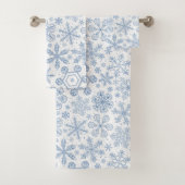 Gray Snowflakes on off white Badhandtuch Set (Insitu)