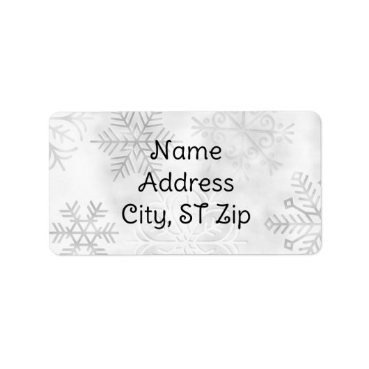Gray Snowflakes Return Address Labels Adressaufkleber (Vorne)