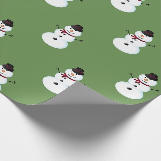 Gray Snowman mit Hut Geschenkpapier (Ecke)