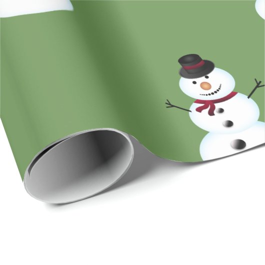 Gray Snowman mit Hut Geschenkpapier (Rolleneckpunkt)
