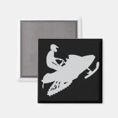 Gray-Snowmobile Magnet (Vorderseite/Rückseite)