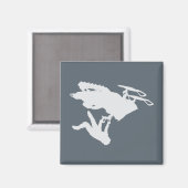 Gray Snowmobiler Magnet (Vorderseite/Rückseite)