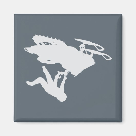 Gray Snowmobiler Magnet (Vorne)