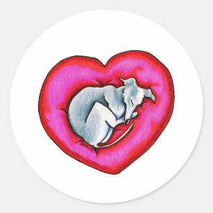 Gray Snuggle Bug Runder Aufkleber