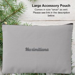 Gray - Solid-Large Accessory Pouch Zubehörtasche