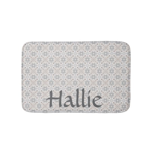 Gray Spanish Tile Pattern Absorbent Pet Mat Badematte (Vorderseite)