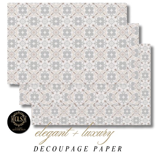 Gray Spanish Tile Pattern Geschenkpapier Set
