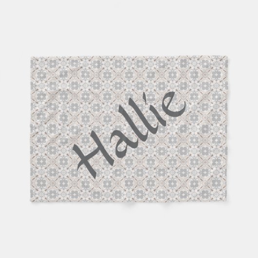 Gray Spanish Tile Personalized Dog Blanket  Fleecedecke (Vorderseite (Horizontal))