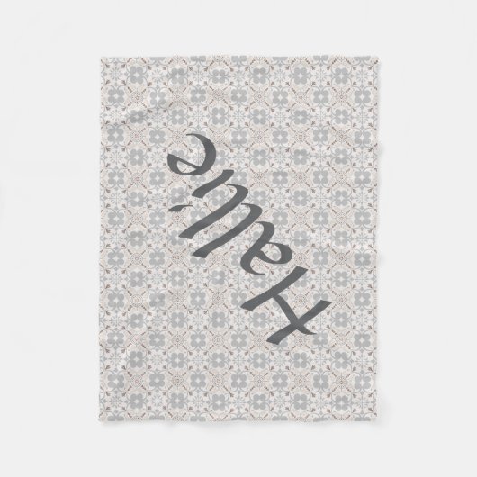 Gray Spanish Tile Personalized Dog Blanket  Fleecedecke (Vorderseite)