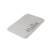 Gray Spanish Tile Personalized Pet Food Mat Badematte (Schrägansicht)