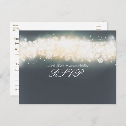 Gray Sparkle Light Blast UAWG Wedding Postcard Einladungspostkarte (Vorne/Hinten)