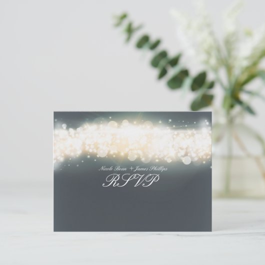 Gray Sparkle Light Blast UAWG Wedding Postcard Einladungspostkarte (Stehend Vorderseite)