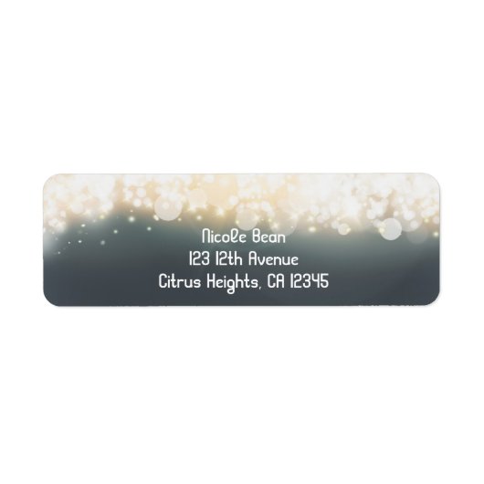 Gray Sparkle Lights Sky Blast Party Address Labels (Vorne)