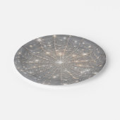 Gray Sparkle Spiderweb Halloween-Party Pappteller (Schrägansicht)