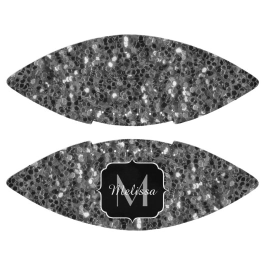 Gray sparkles faux glitter Monogram Football (Paneele)