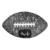 Gray sparkles faux glitter Monogram Football (Vorderseite)