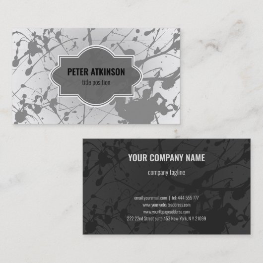 Gray Splash Visitenkarte (Vorne/Hinten)