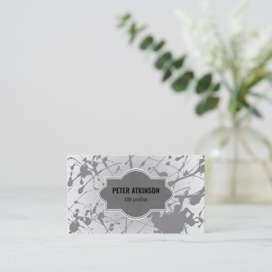 Gray Splash Visitenkarte (Stehend Vorderseite)