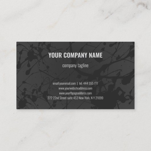 Gray Splash Visitenkarte (Rückseite)