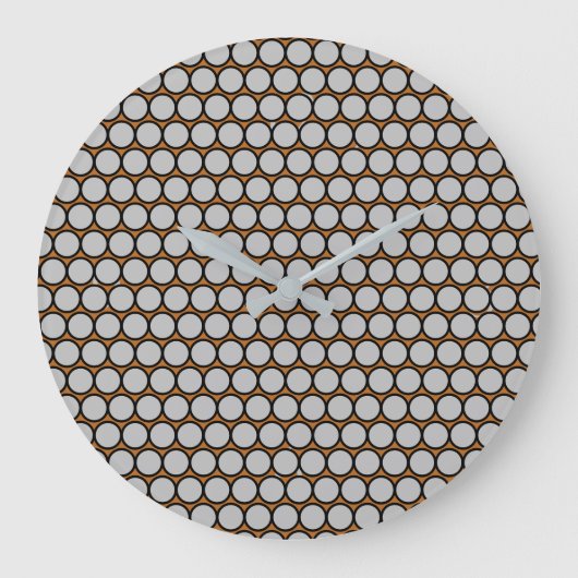 Gray Spots mit warmen Tan Background Große Wanduhr (Vorderseite)