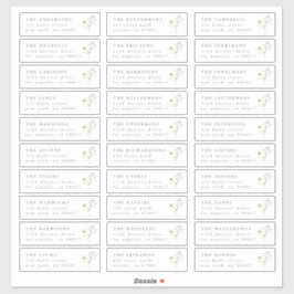 Gray Spring Wildblume individuelle Hochzeitsadress Aufkleber