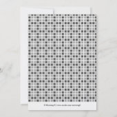 Gray Squares Pattern Baby Dusche Einladung (Rückseite)