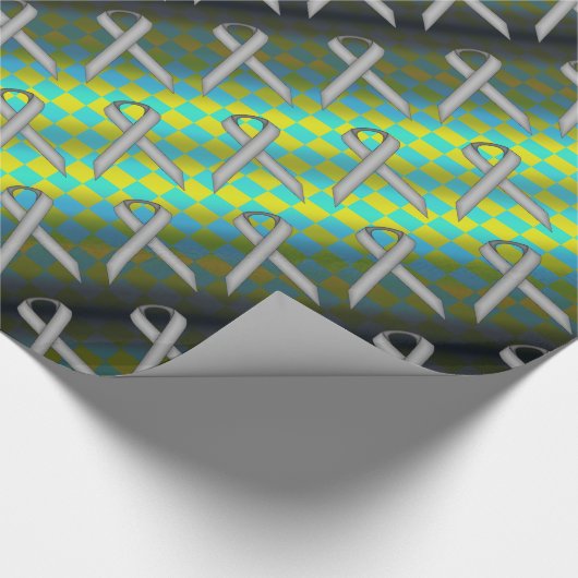 Gray Standard Ribbon Pattern von Kenneth Yoncich Geschenkpapier (Ecke)