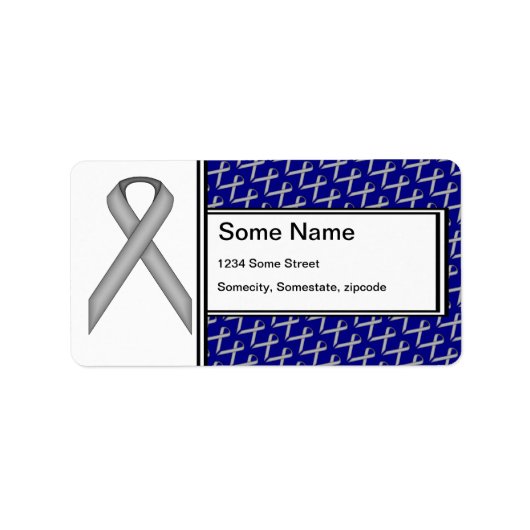 Gray Standard Ribbon von Kenneth Yoncich Adressaufkleber (Vorne)