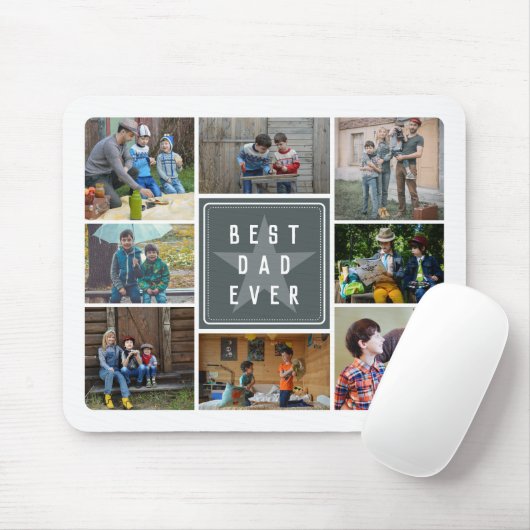 Gray Star Bester Vater je Fotolage Mousepad (Mit Mouse)