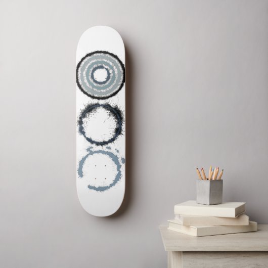 Gray Star Burst Skateboard (Wandkunst)