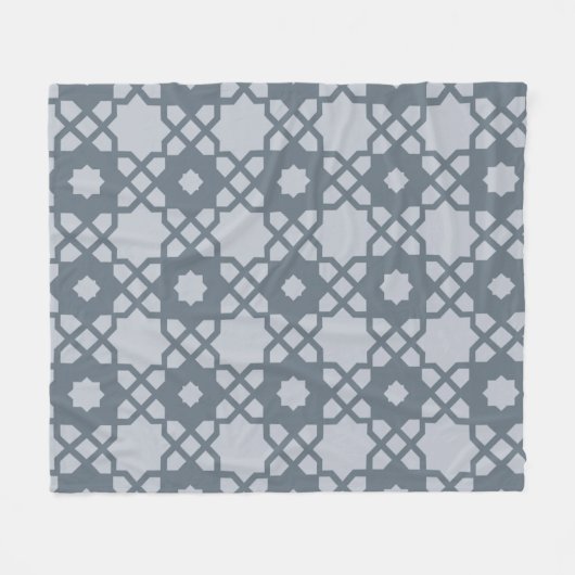 Gray Star Square Cross Geometric Muster Fleecedecke (Vorderseite (Horizontal))