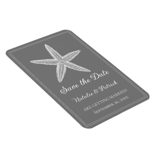 Gray Starfish Save the Date Magnet (Rechte Seite)