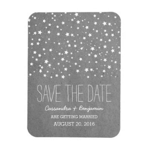 Gray Starry Night Save the Date Premium Magnet