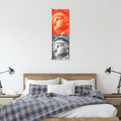 Gray Statue of Liberty Wrapped Canvas Leinwanddruck (Insitu (Schlafzimmer))