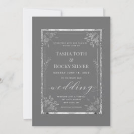 Gray Sterling Wedding Einladung