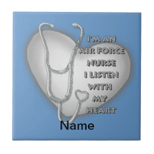 Gray Stethoscope Air Force Nurse individuelle Name Fliese