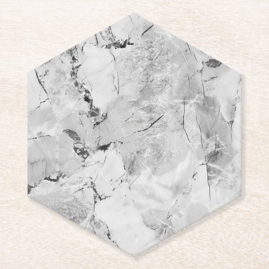 Gray 'Stone Mosaic Cascade' Marmortextur Custom Untersetzer (Vorderseite)