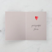 Gray Stone Red Cat Hearts Liebe You Karte (Innenseite)