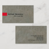 Gray Stone Red Modern Unique Consultant Visitenkarte (Vorne/Hinten)