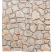 Gray stone wall background. stone, texture, wall,  duschvorhang (Vorderseite)