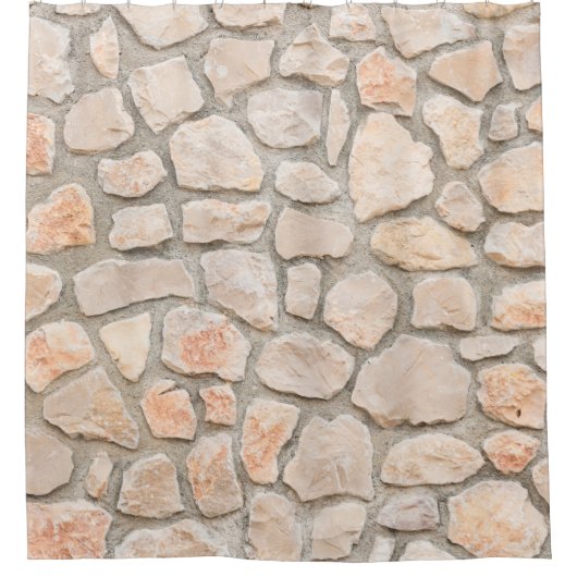 Gray stone wall background. stone, texture, wall,  duschvorhang (Vorderseite)